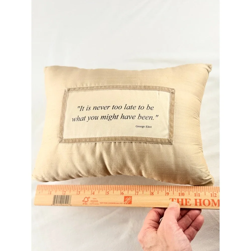 Neutral Beige Textured Throw Pillow Quote Farmhouse Linen Style Decor‎